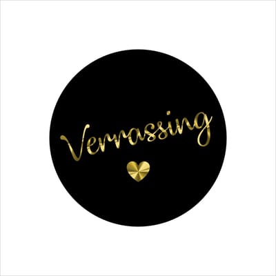 Elegante Sluitstickers - Sluitzegels - Rol van 250 - Ø39mm - Zwart/Goud - Etiketten - Handmade