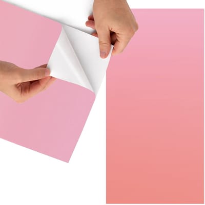 Tulup Meubelfolie - Warme gradiënt Meubel Wrap Folie - 65x130 cm - Roze Meubelfolie - Decoratiefolie Zelfklevend - Minimalist Meubelfolie - Meubelfolie Zelfklevend - Badkamer decoratie - Achtergronden en patronen
