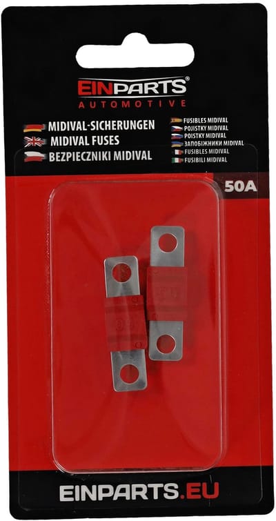Einparts Automotive Pal Zekeringen 50A Met Boutbevestiging, 2 Stuks Voor Voedingsadapter