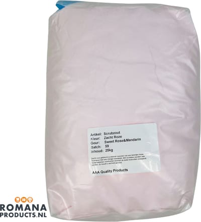 Romana Products Scrubzout 25kg - Verzorgende Bodyscrub voor Wellness - Sweet Rose-Mandarijn - Roze