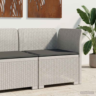 vidaXL - Eén-zits - Tuin - Sofa - met - Kussen - Rieten - Look - PP - Wit