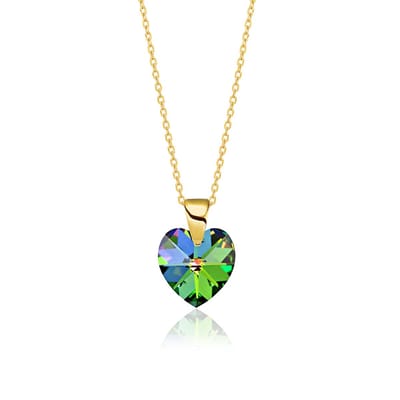 Montebello Ketting Aella KHG436 - Swarovski Hart - 925 Zilver Verguld - Ø10mm - 40cm