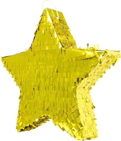 Folat ster pinata - goudkleurig - papier mache - 45 cm - verjaardag - feestartikelen