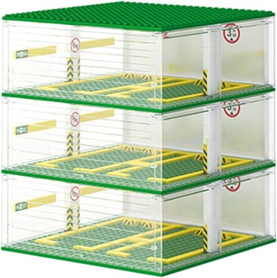 Garage voor auto's Speed Champions, 3-laagse vitrine, transparante parkeerplaats, speelgoedconstructie en ruime carport voor kinderen