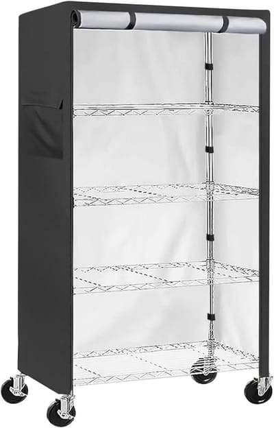 Plankafdekking - Opbergrek hoes - Stofvrij werken - Verstelbare banden - 92x46x158cm - Grijs