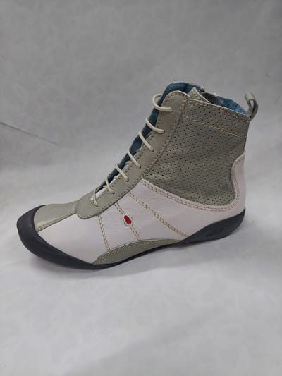 WOLKY 1453 / Smash / halfhoog veterschoenen / wit - grijs / maat 37