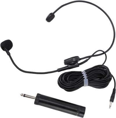 Headset Microfoon - Bedrade Microfoon - Zingen Presentatie - Flexibel Ontwerp - 12 Meter - Zwart