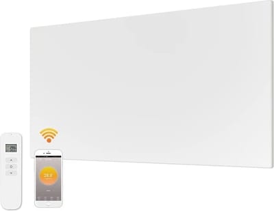 Slimme Quality Heating - QH-FR Serie infrarood verwarmingspaneel - infrarood paneel - infrarood heater - 90 x 119 cm - 1100Watt - wand en plafond montage - Wifi bedienbaar met bijgeleverde afstandsbediening - 5 Jaar garantie