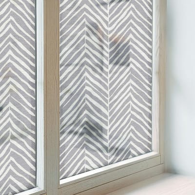 Coloray Privacy Folie Raam - Zigzagpatroon Anti inkijk Raamfolie Glas in Lood - 200x100 cm - Grijs Melkglas Folie - Zonwerende Raamfolie - Voor de hal, voor de woonkamer, voor het kantoor - Privacy Folie Raam Glas in Lood