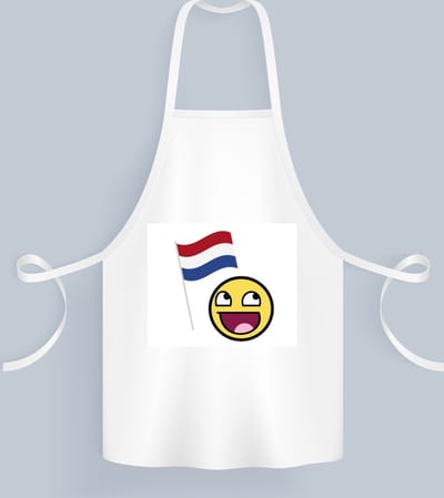 Akyol - nederlandse vlag smiley Keukenschort - Nederland - nederlanders - boeren - verjaardagscadeau - kado - 82 bij 71 cm