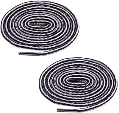 Fako Fashion - Schoenveters - Rond - Gevlochten Mix - 4mm - 120cm - 1 Paar - 2 Stuks - Zwart/Wit