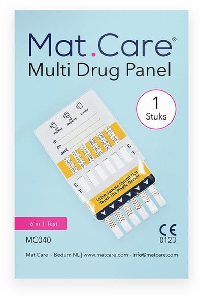 Mat Care Multi Drug Test - multidrugs test - AMP/BZO/COC/MET/OPI/THC - 1 test