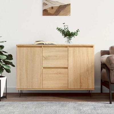 vidaXL - Dressoir - 101,5x35x70 - cm - bewerkt - hout - sonoma - eikenkleurig
