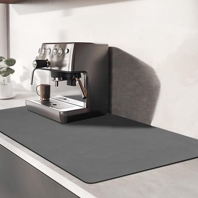 drogende mat voor aanrecht 60 x 40 cm waterabsorberende drainagemat met antislip bodem droogmat koffiemachine mat gerechten rek mat aanrecht beschermer mat donkergrijs