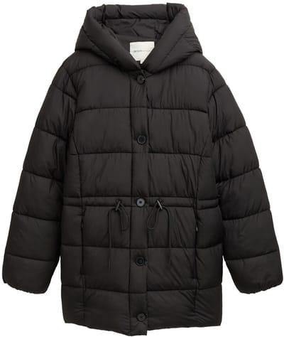 Tom Tailor Denim - Pufferjas met knoopsluiting - Maat XL - deep black