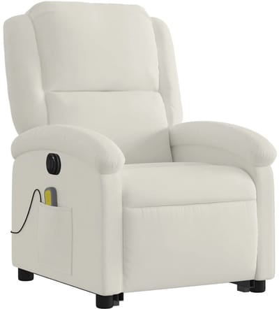 Massagestoel - Relaxfauteuil - Zetel - Sta op stoel elektrisch - Stof - 1 persoons - Met armleuning - Zeer comfortabel - Elektrisch - Crème