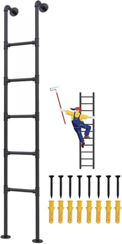 Metalen Trapladder - Noodladder Klimladder - Veilig Klimmen - Hoge Draagkracht - 8ft Hoogte