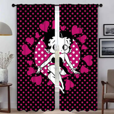 Verduisterende Keukengordijnen voor Slaapkamer B-bettys BoopS Raamgordijn voor Kamer 2 Panelen Halloween Decoratie Shades Scheidingswand Kind W50xH70cmx2pcs-CL