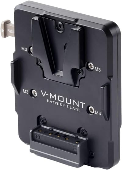 Accuplaat V-Mount - Stroom Module - Ononderbroken Stroom - Batterij Informatie Weergave - 14.5 x 12.7 cm - Zwart
