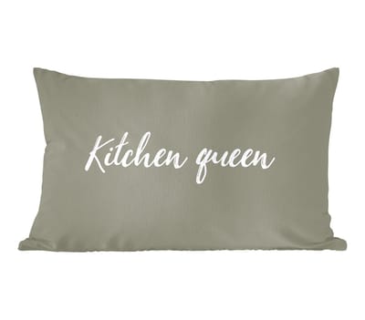 Sierkussens - Kussentjes Woonkamer - 50x30 cm - Spreuken - Vrouwen - Kitchen queen - Quotes