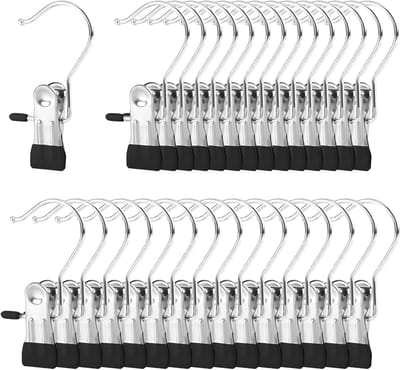 30 stuks klemhaken voor laarzen, kledinghaken, naadloos, sokkenklemmen, metaal, zwart