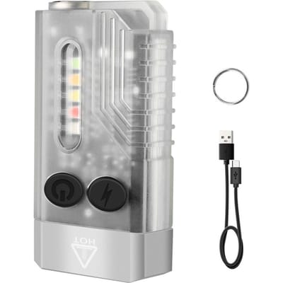 Lampe de poche LED portable avec lumière UV 365 nm Lampe de poche porte-clés multifonctionnelle Lampe de travail magnétique transparent