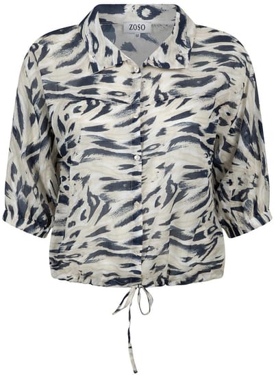 Zoso Blouse Leonie 252 0008-0007 Navy/sand Dames Maat - M