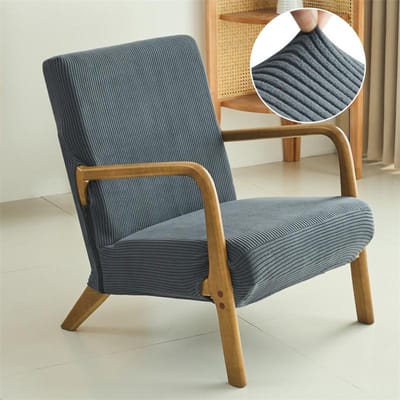 1 stuk gestreepte jacquard fauteuilhoes, elastische hoes voor eenpersoonsbank, universele bankbeschermer voor alle seizoenen, geschikt voor woonkamer en hotel gray