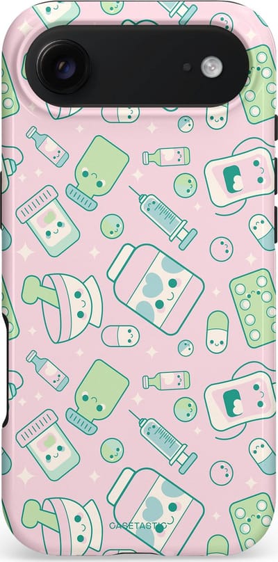Casetastic hoesje geschikt voor Apple iPhone Air - MagSafe - Dubbellaagse bescherming - Geneeskrachtig Roze - Fashion Case - Lichtgrijs Lichtroze Mintgroen