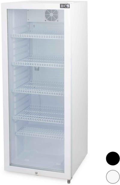 HCB® - Professionele Horeca Glasdeur koelkast - 248 liter - Wit - 230V - Koeling met glazen deur - Flessenkoelkast - Drankenkoelkast - 56x54x140.7 cm (DxBxH) - 52 kg - Frigo - 5110