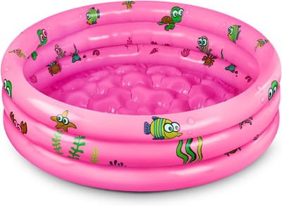 Thijox - Opblaasbaar Kinderzwembad Rond Ø 100 cm - Antislip Kinderbadje voor Peuters en Kinderen - Perfect voor Zomer en Tuinplezier