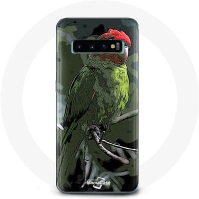 Coque pour Samsung Galaxy S10 Plus Pionus Perroquet Rouge Vert