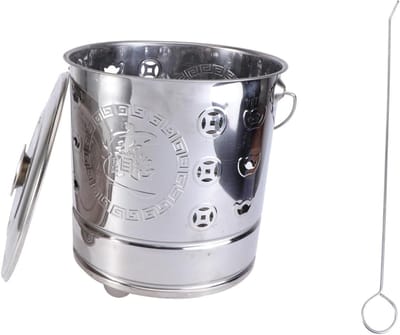 Verbrandingsoven Tuin - Roestvrijstalen Brander - Afval Verbranden - Stevig Ontwerp - 27.5 cm Hoog - Zilver