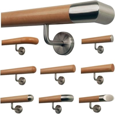 Houten Trapleuning - Houten Greep - Trappenhuis Veiligheid - Gereedschaploze Montage Houder - 90 cm - Niet Van Toepassing