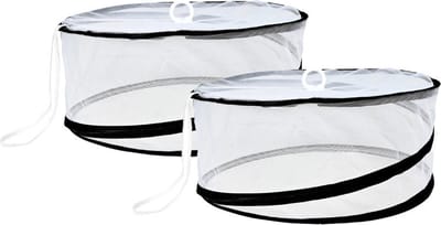 Benson Opvouwbare Foodcover - 2x - Rond - 37 x 15,5 cm - Vliegenkap en Voedselbescherming