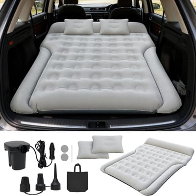 Voertuigmatras - Auto luchtbed - Comfortabel reizen - Opvouwbaar ontwerp - XL - Grijs