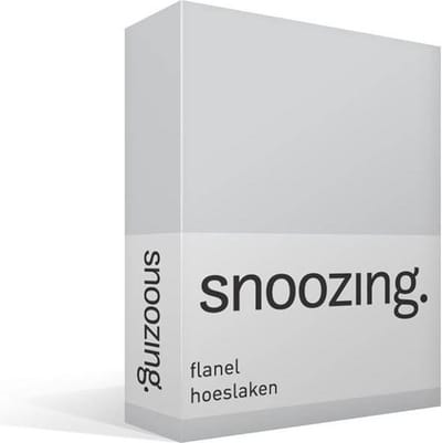 Snoozing - Flanel - Hoeslaken - Eenpersoons - 70x200 cm - Grijs