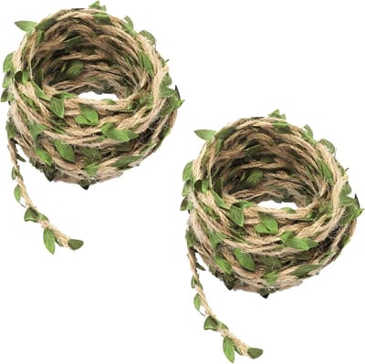 Jute Touw van 10 Meter voor DIY Creaties, Kunstplanten en Bruiloft Decoratie met Bladeren