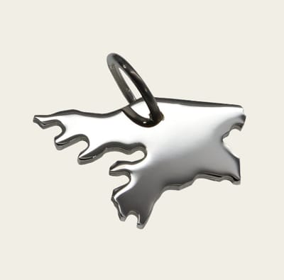 Zilveren Landkaart Guinee Bissau ketting hanger