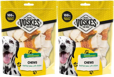 Voskes Hondensnacks Blanke Kauwknopen Met Kip - 2 x 10 stuks - Voordeelverpakking