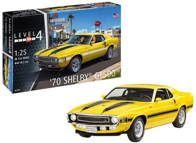 Thuys – Modelbouw Auto – Bouwpakket – Shelby Mustang GT500 Schaal 1:25 – 20 x 9 x 7cm – Geel
