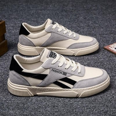 Nieuwe Herenschoenen Casual Mode Mannelijke Sneakers Leer Outdoor Hardlopen Antislip Designer Luxe Student Zomer Tennis Loafers 39 gray