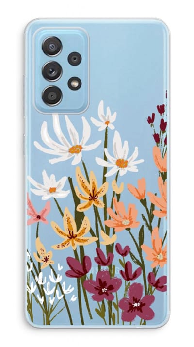 Case Company® - Hoesje geschikt voor Samsung Galaxy A73 hoesje - Painted wildflowers - Soft Cover Telefoonhoesje - Bescherming aan alle Kanten en Schermrand