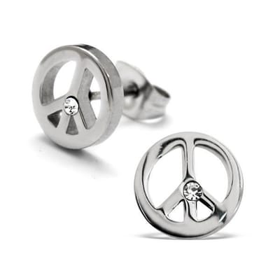 Montebello Oorbellen Barzi - 316L Staal - Peace - ∅9mm