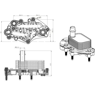 Olie radiator, motorolie NRF 31842