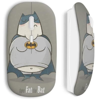 Souris Sans Fil - MANIACASE - Too Fat To Bat - Gris - USB wifi - Compatible Mac et PC