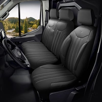 Stoelhoezen Citroen Berlingo 2008 - 2018 – Miami Zwart/grijs – luxe skai-leer autostoelhoezen – perfecte pasvorm – slijtvast – eenvoudig te monteren – set voor Stoel/Bank