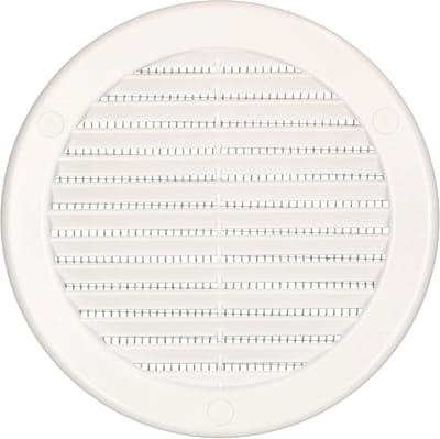 Ventilatierooster Rond Ø 125 mm - Wit met Insectenhor