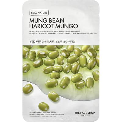 The Face Shop, Real Nature, Schoonheidsmasker, Mungboon, 1 vel, 20g (0,7 oz) beige