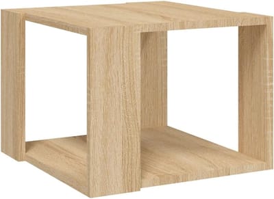 Salontafel - Bijzettafel - Woonkamer Inrichten - Met Opbergvak - 40x40x30 cm - Sonoma Eiken